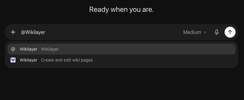 The mention menu with the Wikilayer app and plugin; the plugin has the blue logo